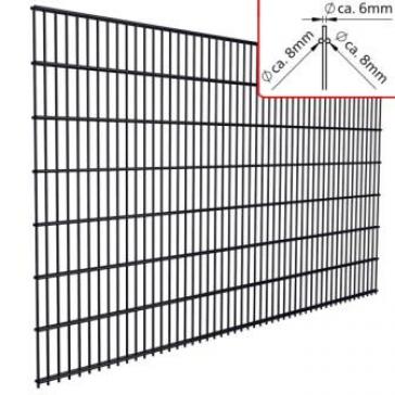 Gittermatte, Stärke 6/5/6 mm oder 8/6/8 mm - anthrazit (RAL7016) oder moosgrün (RAL6005) - Länge ca. 2000 mm